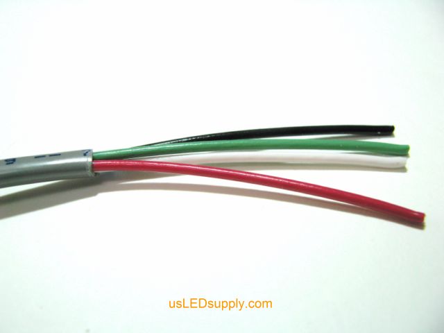Control cable with outer casing stripped approximately 3/4